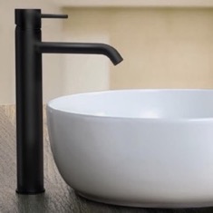 Matte Black Round Vessel Sink Faucet